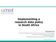 Implementing a research data policy in South Africa