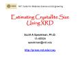 Estimating Crystallite Size Using XRD PowerPoint PPT Presentation