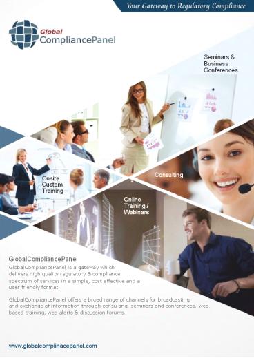 GlobalCompliancePanel - Online Regulatory Compliance Training on FDA-Pharmaceutical and Medical Devices