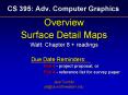 CS 395: Adv. Computer Graphics PowerPoint PPT Presentation