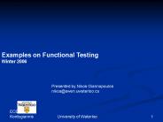 Examples on Functional Testing