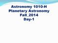 Astronomy 1010-H PowerPoint PPT Presentation