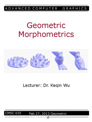 Geometric Morphometrics