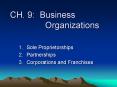 CH. 9: Business  Organizations PowerPoint PPT Presentation