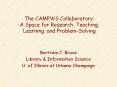 The CAMPWS Collaboratory: A Space for Research, Teaching, Learning, and Problem-Solving PowerPoint PPT Presentation