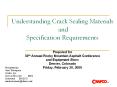 Understanding Crack Sealing Materials and Specification Requirements PowerPoint PPT Presentation