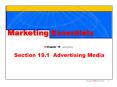 Section 19.1 Advertising Media PowerPoint PPT Presentation