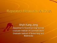 Repeated Measures ANOVA