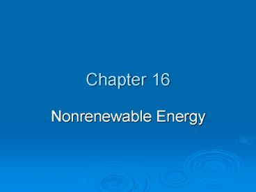 Nonrenewable Energy