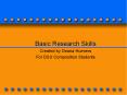 Basic Research Skills PowerPoint PPT Presentation