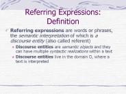 Referring Expressions: Definition