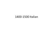 1400-1500 Italian