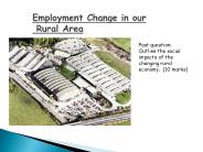 Employment Change in our Rural Area