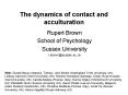 The dynamics of contact and acculturation PowerPoint PPT Presentation