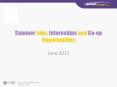 Summer Jobs, Internships and Co-op Opportunities PowerPoint PPT Presentation