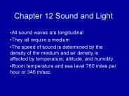 Chapter 12 Sound and Light