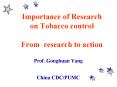Importance of Research on Tobacco control  From research to action PowerPoint PPT Presentation