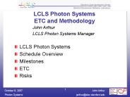 LCLS Photon Systems ETC and Methodology