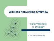 Wireless Networking Overview