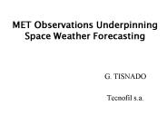 MET Observations Underpinning Space Weather Forecasting