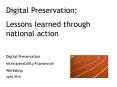 Digital Preservation: PowerPoint PPT Presentation