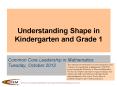 Understanding Shape in Kindergarten and Grade 1 PowerPoint PPT Presentation