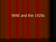 WWI and the 1920s