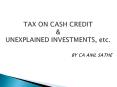 TAX ON CASH CREDIT PowerPoint PPT Presentation