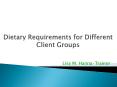 Dietary Requirements for Different Client Groups PowerPoint PPT Presentation
