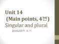 Unit 14 (Main points, 4?) Singular and plural PowerPoint PPT Presentation