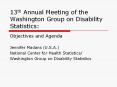 13th Annual Meeting of the Washington Group on Disability Statistics: PowerPoint PPT Presentation