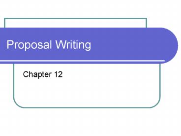 Proposal Writing