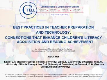 BEST PRACTICES IN TEACHER PREPARATION