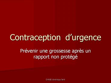 Contraceptiond