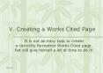V. Creating a Works Cited Page PowerPoint PPT Presentation
