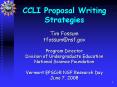 CCLI Proposal Writing Strategies PowerPoint PPT Presentation