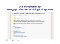 An introduction to energy production in biological systems PowerPoint PPT Presentation