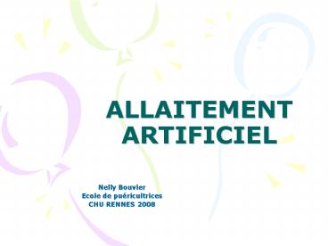 ALLAITEMENT ARTIFICIEL