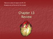 Chapter 13 Review