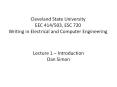 Cleveland State University EEC 414/503, ESC 720 Writing in Electrical and Computer Engineering PowerPoint PPT Presentation