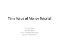Time Value of Money Tutorial PowerPoint PPT Presentation