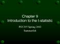 Chapter 9 Introduction to the t-statistic PowerPoint PPT Presentation