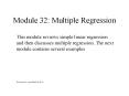 Module 32: Multiple Regression PowerPoint PPT Presentation
