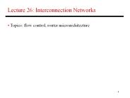 Lecture 26: Interconnection Networks