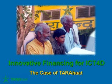 Innovative Financing for ICT4D