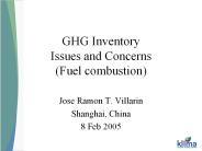 GHG Inventory Issues and Concerns (Fuel combustion)