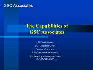 The Capabilities of GSC Associates