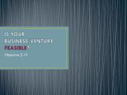 IS YOUR BUSINESS/VENTURE FEASIBLE?