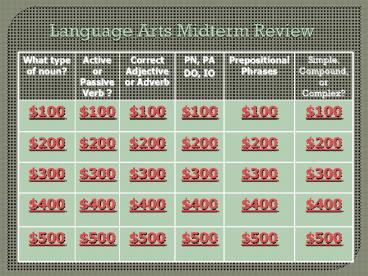 Language Arts Midterm Review