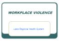 WORKPLACE VIOLENCE PowerPoint PPT Presentation